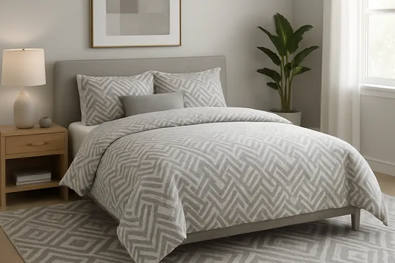 Play with Patterns in Bedding and Rugs illustration