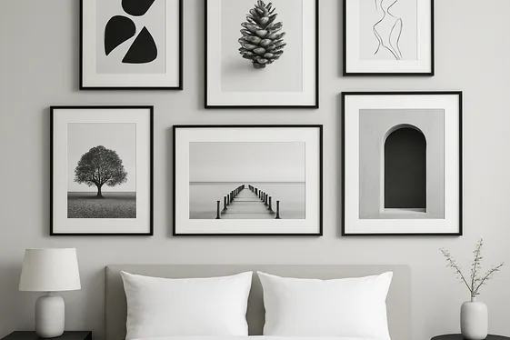 Create a Gallery Wall with Black and White Art illustration