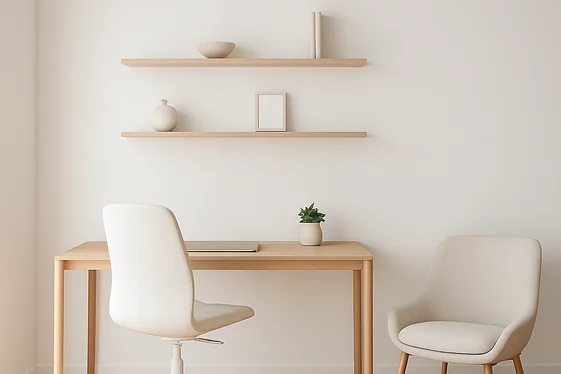 Step-by-Step Guide to Setting Up a Minimalist Lounge Office illustration