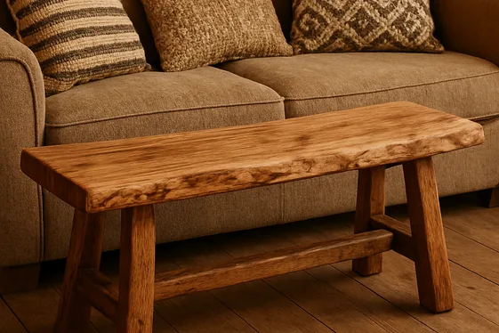 Handcrafted Rustic Wooden Benches for Extra Seating illustration