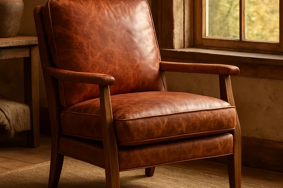 Leather Accent Chairs with Rustic Appeal illustration