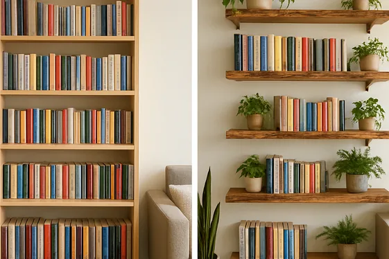 Raw-Edge Wooden Bookshelves to Showcase Your Finds illustration