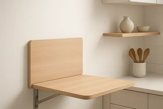 Wall-Mounted Folding Tables to Save Space illustration
