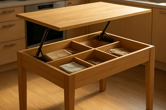 Convertible Tables with Hidden Storage illustration