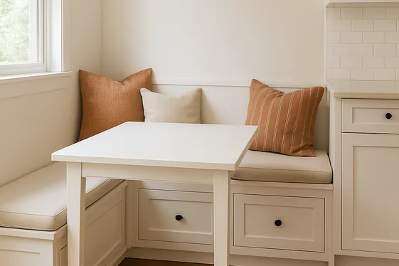 Built-In Banquette Seating with Table illustration