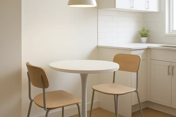 Slim Pedestal Tables for Tight Corners illustration