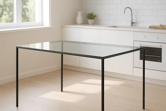 Minimalist Glass and Metal Tables illustration