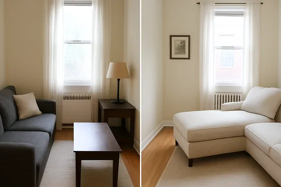 Before and After: How a Chaise Can Transform a Small Living Room illustration