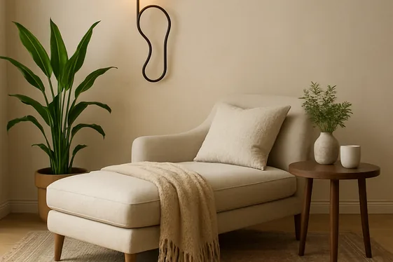 Numbered Steps to Style Your Small Living Room Chaise Lounge illustration