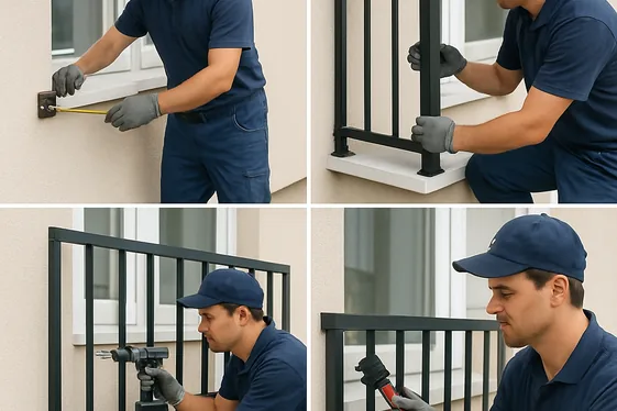 Installing Balcony Grills Step-by-Step illustration