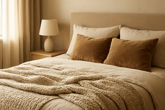 Layer Textured Beige Fabrics for Cozy Depth illustration