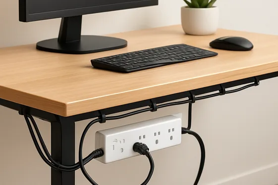 Implement Cable Management Systems to Declutter Surfaces illustration