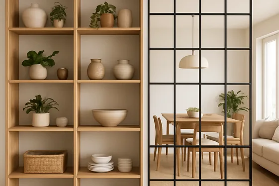 Define the Space with Open Shelving or Room Dividers illustration