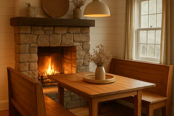 Create a Cozy Fireplace Dining Nook illustration