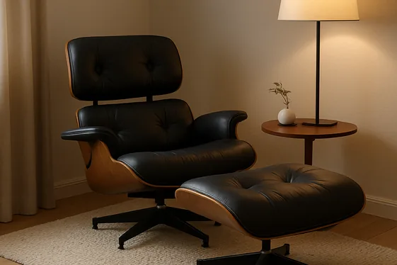 Styling a Corner Lounge with an Eames Chair and Ottoman illustration