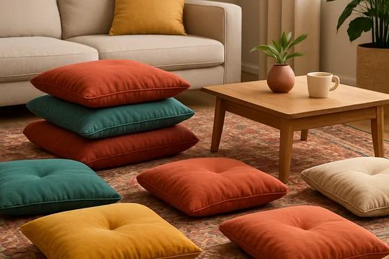 Set Up Floor Cushions for a Flexible Lounge Spot illustration