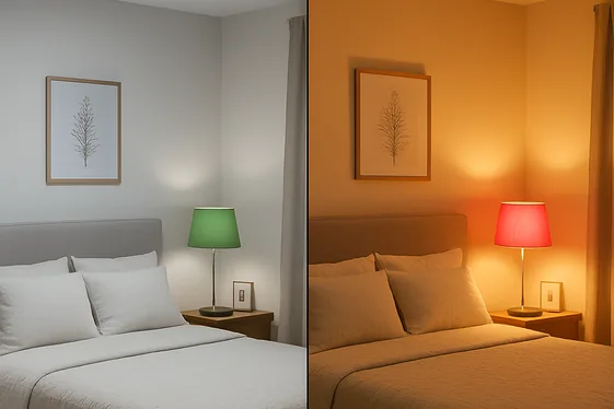 Before and After: Pink and Green Lighting Upgrade illustration