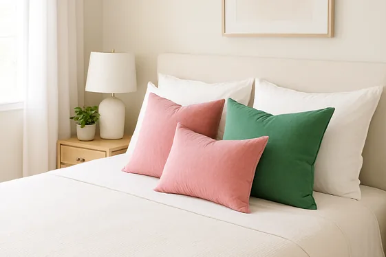 Quick Pink and Green Makeover with Throw Pillows illustration