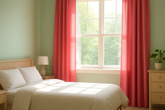 Balancing Bold Pink Curtains with Soft Green Walls illustration