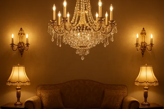 Highlight with Victorian Style Lighting Fixtures illustration