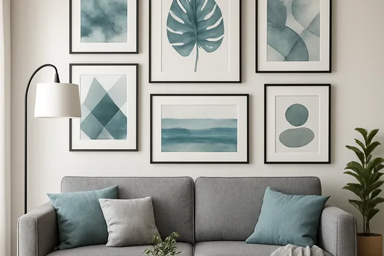 Bulletproof Ideas for Teal and Grey Art Placement illustration