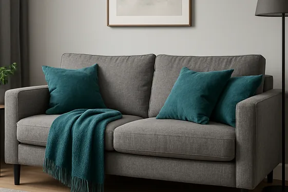 Quick Tip: How to Choose the Perfect Grey Sofa with Teal Accents illustration