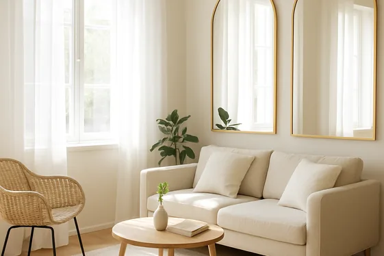 Maximize Natural Light with Sheer Curtains and Mirrors illustration