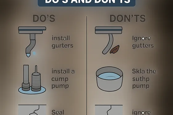 Do and Don’t for Basement Waterproofing Basics illustration