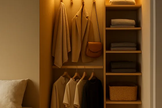 Design a Wardrobe Nook in Small Bedrooms illustration
