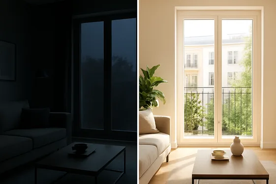 Before and After: Transforming a Dark Room with Balcony Doors illustration