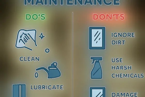 Do and Don’t Guide for Balcony Door Maintenance illustration