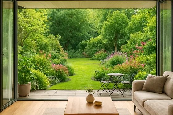 Folding Accordion Doors to Maximize Open Space illustration