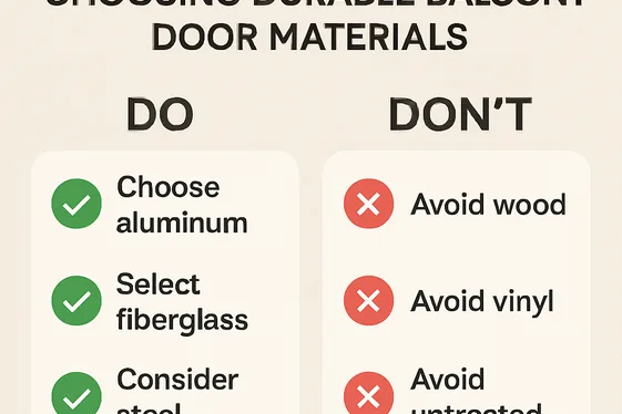 Do and Don’t Tips for Choosing Balcony Door Materials illustration