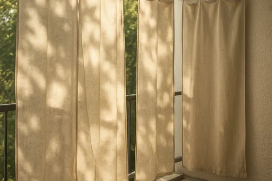 Use Outdoor Fabric Panels with Tension Rods illustration