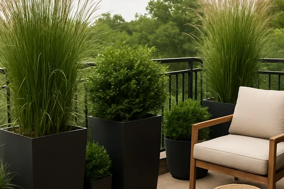 Use Tall Planters to Form a Living Barrier illustration