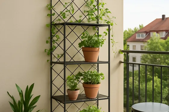 Trellis Shelves to Combine Storage and Greenery illustration
