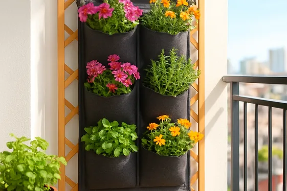 Vertical Planters Combined with Trellises illustration