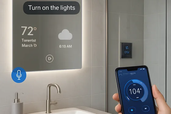 Consider Smart Bathroom Technology Features illustration