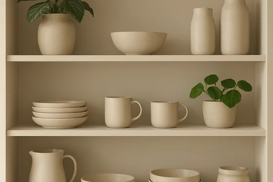 Open Shelving in Beige for Airy Space illustration