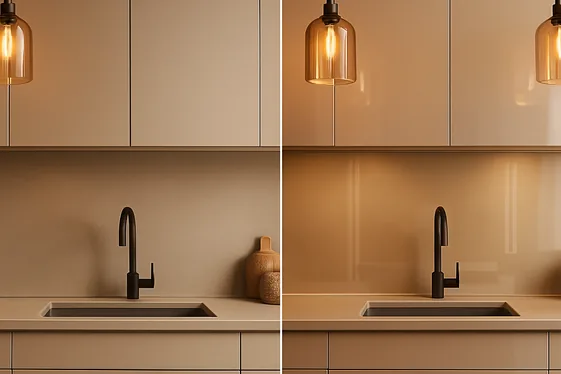 Mixing Matte and Glossy Beige Finishes illustration