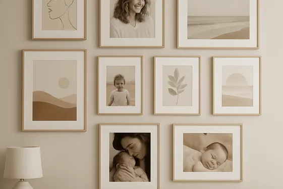 Create a Gallery Wall with Personal Photos and Art Prints illustration
