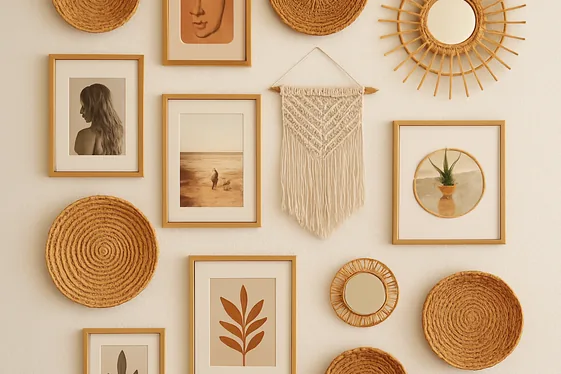Curate a Gallery Wall with Eclectic Art and Photos illustration