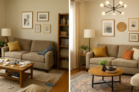 Create Zones with Rugs and Lighting illustration