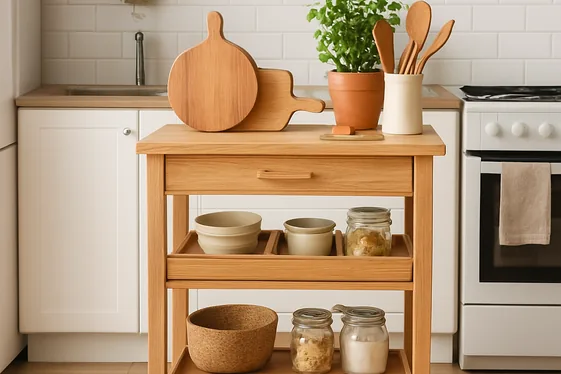 Add a Rolling Kitchen Cart for Extra Space illustration