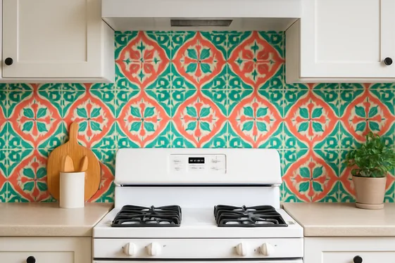 Add Colorful Backsplash Tiles for a Vibrant Pop illustration