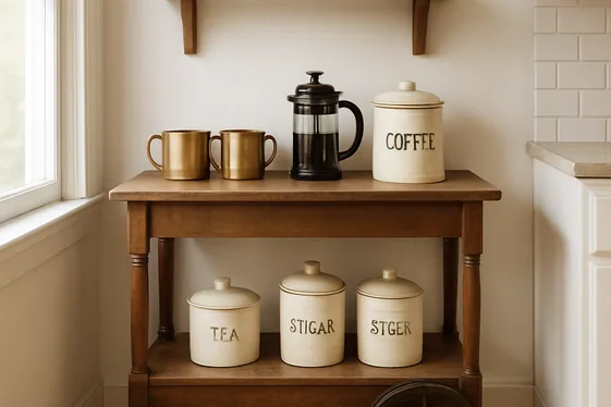 Choose a Vintage-Inspired Coffee Station Setup illustration