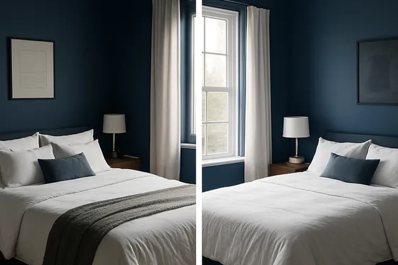 Comparison of Dark Blue and Navy Blue for Bedroom Walls illustration