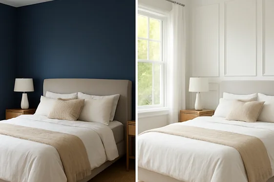 Balance Dark Blue with Crisp White Trim and Molding illustration