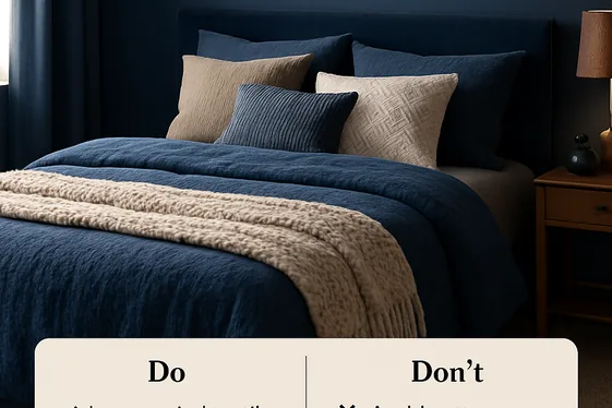 Do and Don’t for Layering Textures in a Dark Blue Room illustration