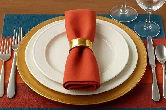 Layer Table Settings with Stylish Dinnerware illustration